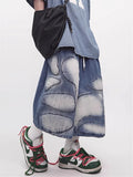 Vintage Distressed Patch Denim Jorts