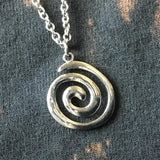 Retro Spiral Vortex Pendant Couple Necklace