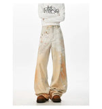 Utility Vibe 3D Printed Straight Wide Jeans