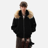 Premium Hip Hop Faux Fur Hooded Jacket