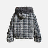 Chic Fair Isle Sherpa Faux Fur Hooded Jacket