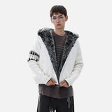 Versatile High Street Quilted Hooded Fur Jacket