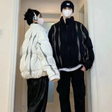 Colorful Striped Fluffy Hip Hop Puffer Jacket