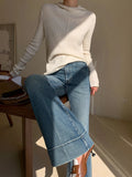 Women Chic Flare High Waist Bootcut Jeans