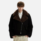 Winter Brushed Lamb Wool Parka Faux Fur Jacket