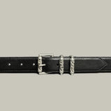 Ancient Silver Pin Buckle Leather Belt