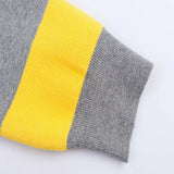Insulated V-Neck Collar Striped Knit Polo Sweater