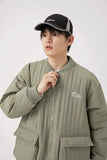 Winter High Quilted Solid Color Parka Cargo Jacket