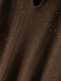 Y2K Sequin Design V-Neck Knit Sweater