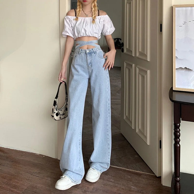 Corean Retro High Waist Denim Jeans