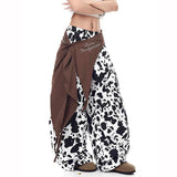 Y2K Women Leopard Print Casual Wide Leg Pants