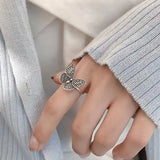 Butterfly Punk Gothic Adjustable Silver Ring