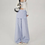 Vintage Casual Lace-Up High Waist Pants