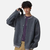 Retro Knitted Fake Two Piece Button Up Cardigan