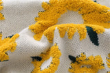 Sunflower Pattern Textured Knit Sweater