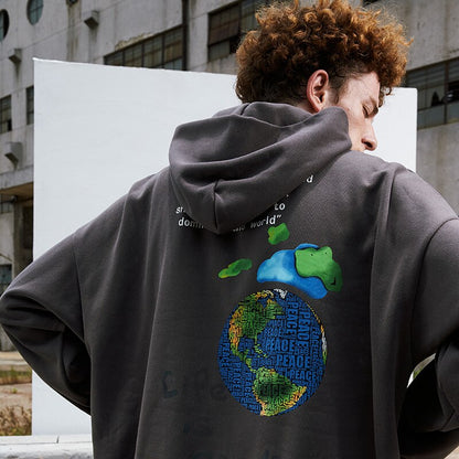"Life is good" Earth Print Hoodie
