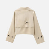 Vintage Double Breasted Lapel Neck Trench Jacket