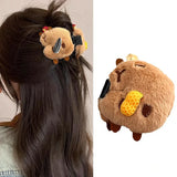 Adorable Cartoon Capybara Plush Hair Clips
