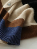 Striped Multicolor Cashmere Sleeveless Cardigan