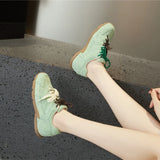 Retro Lace-Up Genuine Sneakers