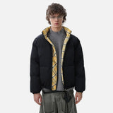Thick Plaid Embroidered Double Sided Jacket