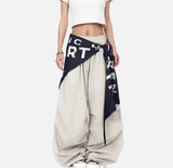 Breathable American Style With Scarf Wide Leg Jogger
