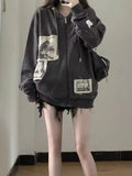 Aesthetic Grunge Pocket Hooded Jacket