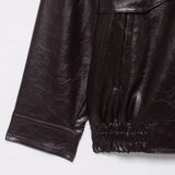 Streetwear Coffee PU Leather Zipper Jacket