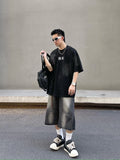 Y2K Rivets Washed Lightning Jorts