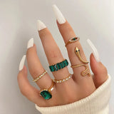 Y2K Soft Gemstone Heart Rings