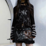 Gothic Grunge Zipper Punk Aesthetic T-Shirt