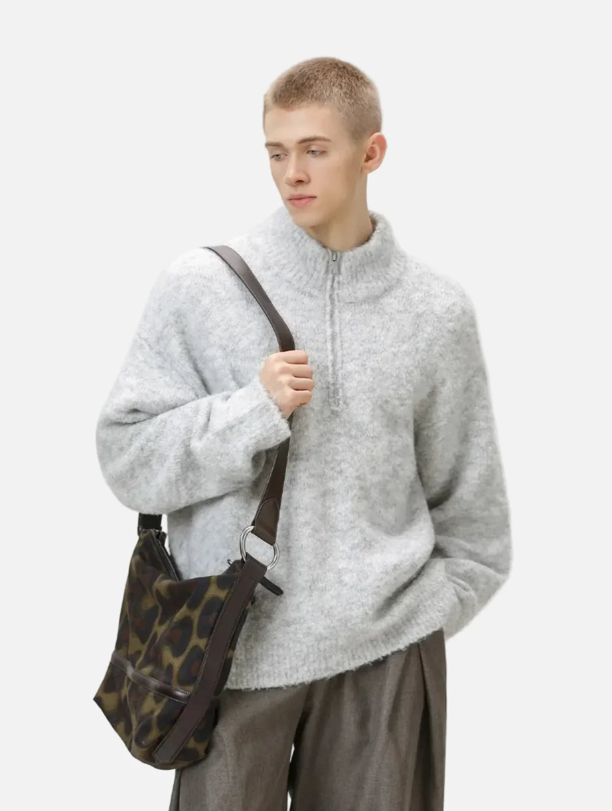 Y2K Cozy Thickened Half Zip Knitted Sweater
