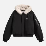 Warm Winter Hooded Parkas Faux Fur Jacket