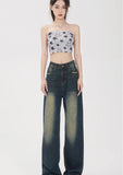 Women Streetware High Waist Wide Leg Jeans