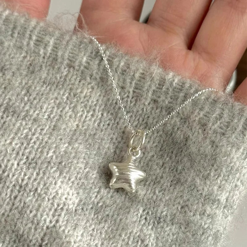 Sparkling Sterling Silver Stars Necklace