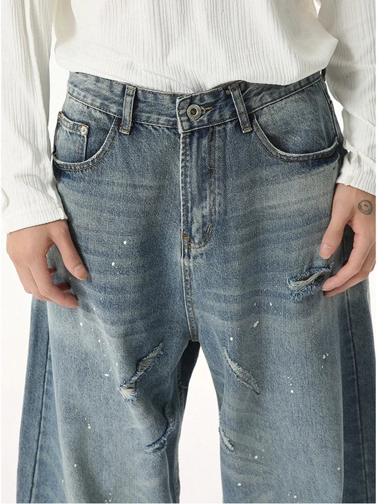 Stylish Loose Straight Durable Denim Jeans