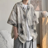 Japanes Style Vintage National Trend Loose Ice Silk Shirt