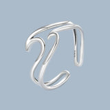 Minimalist Sterling Silver Ocean Wave Ring