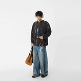 Cozy Distressed Tie Dye Crew Neck Sweatshirt