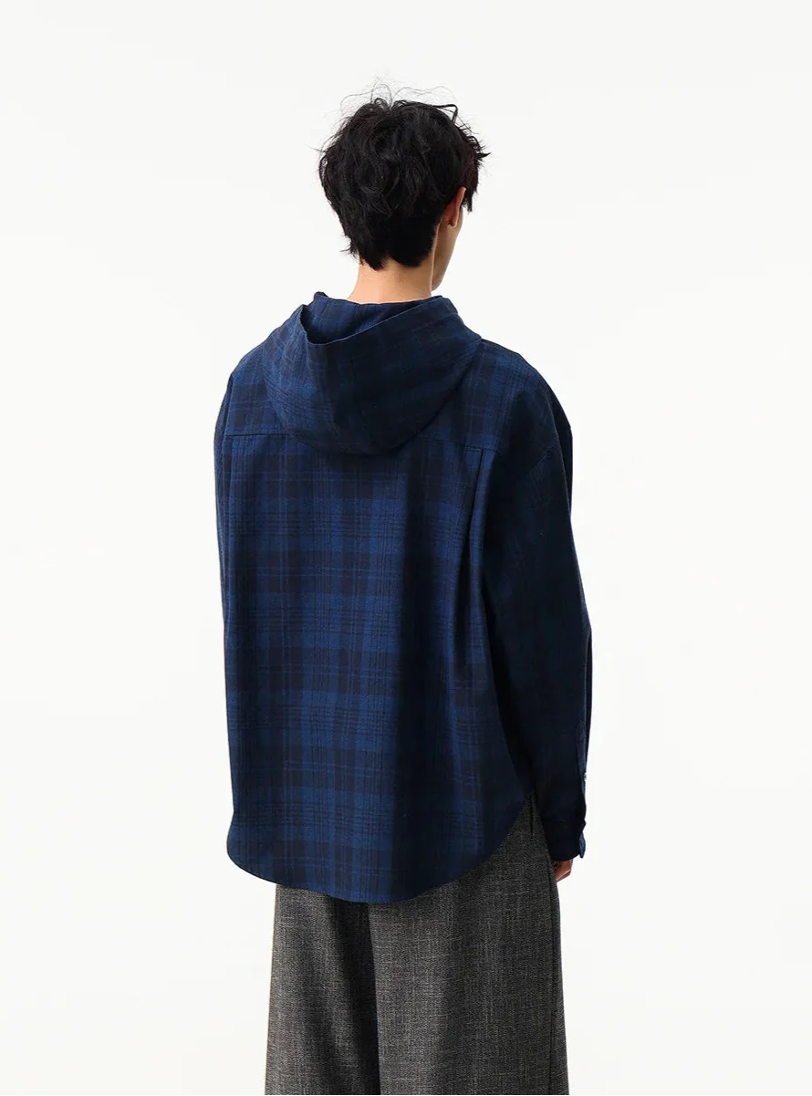 Streetwear Cozy Soft Oversize Plaid Hooded Shirt