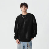 Streetwear Distressed Crew Neck Sweatshirt