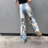 Versatile Straight Ripped Jeans