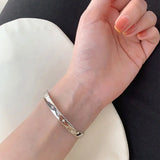 Golden Smooth Stars Sterling Silver And Golden Bracelet
