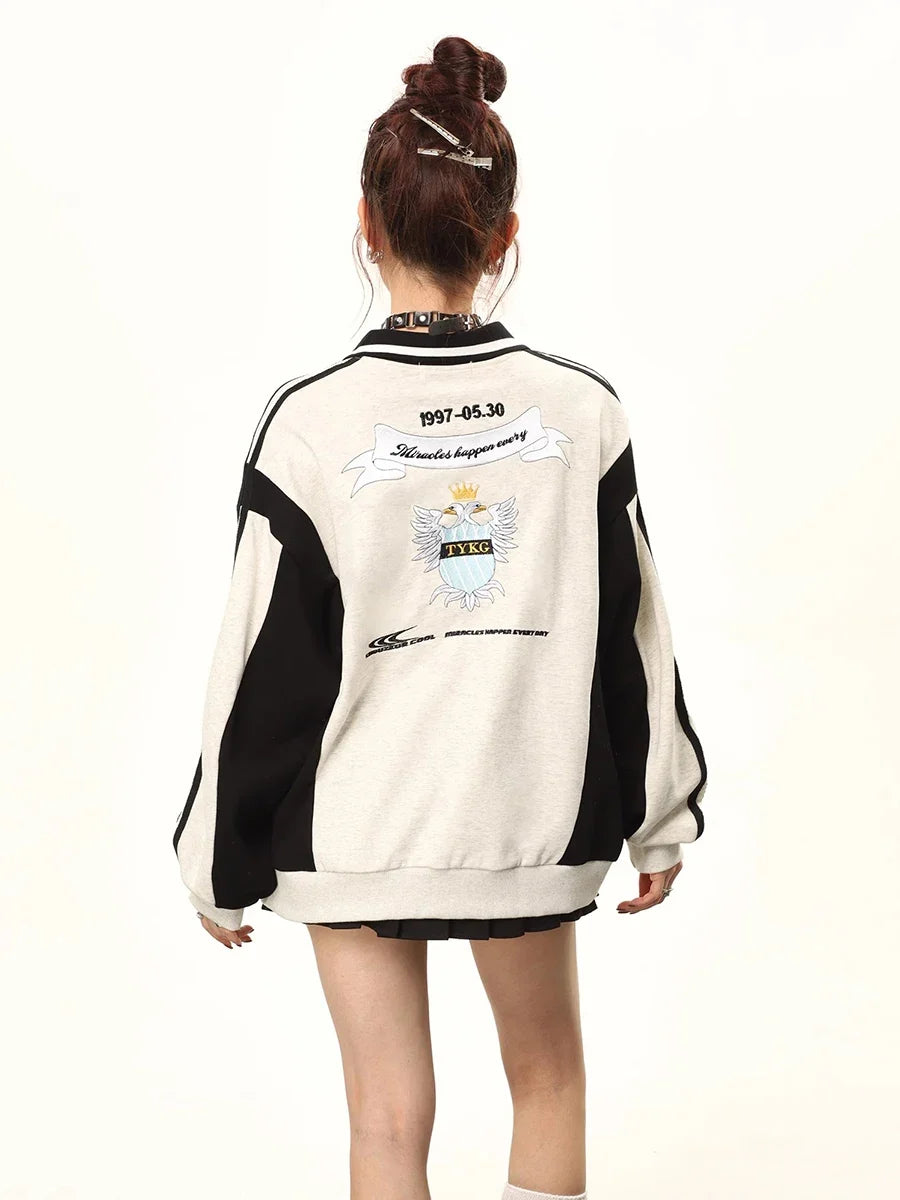 Women Vintage Stitch Embroidered Sweatshirt