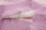 Streetwear Striped Knit Butterfly Pin Sweater