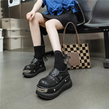 Chunky Black Gothic Platform Heels Shoes