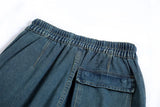 Retro Loose Denim Cargo Pants