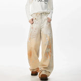 Utility Vibe 3D Printed Straight Wide Jeans