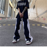 Tassel Wide-leg Patchwork Denim Pants