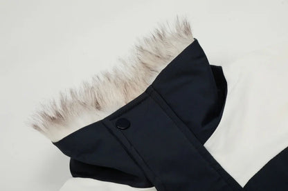 Flattering Paneled Fur Collar Raglan Sleeve Jacket